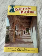 Vintage 1960s All 21 California Missions Color Photo Travel Booklet Lowman picture