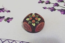 Vintage Contour Celluloid Button - Logs & Berries (3852) picture