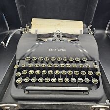 Vintage 1947 Smith Corona Sterling 4A Portable Typewriter Matte Black picture