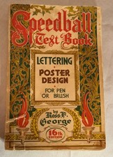 1952 SPEEDBALL TEXT, LETTERING AND POSTER DESIGN BOOK For Pen & Brush, VTG, GUC picture