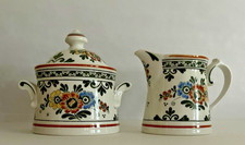 Villeroy & Boch Alt Amsterdam Sugar Bowl with Lid & Creamer Set Floral Germany picture