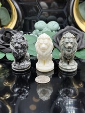 Natural Mixed Material Crystal Small Carved Lions Orthoceras or Jade  picture