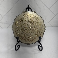 Vintage Stratton Silver Plated Floral Powder Compact Mirror England picture