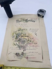 Vintage 1913 Marriage Certificate Holy Matrimony Pennsylvania picture