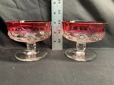 2 Indiana Glass Kings Crown Ruby Stained 3