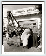 Photo LaSalle Tow Truck Wrecker Midway Service Station Vintage Late 1930s picture