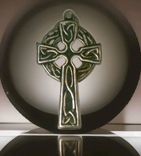 Vintage James Avery Style, Solid Sterling Silver-Celtic Lily Cross Pendant 5.2g  picture