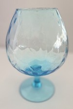 Vintage Large Empoli Italy Aqua Blue Optic Brandy Snifter  8”SALE picture