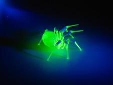 Uranium glass spider figurine glowing green Murano art spider sculpture handmade picture