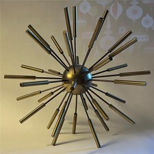 Brass Sputnik ATOMIC Starburst Sculpture 9.5” Mid Century MOD MCM Retro Vtg picture