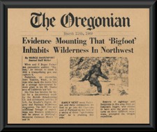 1969 Bigfoot Sasquatch Fantasy Newspaper Cover Printed On 50 Year Old Paper P216 picture