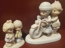 Vintage Precious Moments Figurine Lot of 2 - Bon Voyage & Forever In My Heart picture