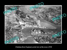 OLD 8x6 HISTORIC PHOTO OF CHATHAM KENT ENGLAND AERIAL VIEW OF TOWN c1950 2 picture