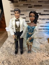Disney Designer Midnight Masquerade Tiana & Naveen Doll Set Used picture