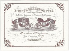 Carriage & Coach Maker Ostend Belgium 19th Century Clay-coated 'Porcelain' Card picture