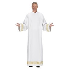 Provence Collection Front Wrap Alb-Large, Woven Metallic Gold Band Apparel picture