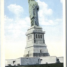 c1910s New York City, NY Statue of Liberty Postcard Fort Wood Cannons Pedestal picture