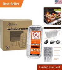 Efficient 50-Pack Grease Catchers for Blackstone Griddles - Aluminum Quality picture