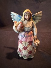 Jim Shore Heartwood Creek Angel of Faithfulness Chicken and Egg Basket Figurine picture