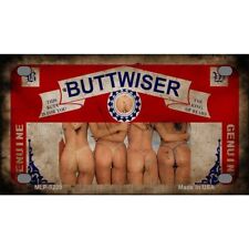 Buttwiser Beer Girls Vintage Novelty Mini Metal License Plate Tag picture