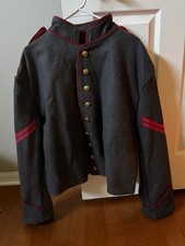 Civil War Confederate Artillery Shell Jacket Red Piping Louisiana Buttons 5th Co picture