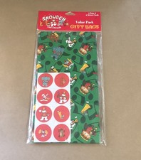 VTG 1990’s Snowden & Friends Christmas Gift Bags & Stickers V1.25D26 picture