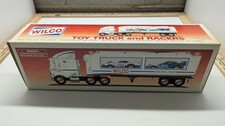 Vintage 1998 WILCO Gasoline Toy Semi Truck & 2 Racers Promo Set Original Box picture