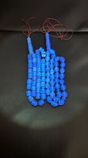 2 pcs Blue Sumatra Amber Tasbih — 33 Beads Each, Olive & Barrel Shape — Natural picture