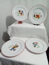 Disney Mickey's Vintage Holiday Set Of 4 10.5 Dinner Plates. Never Used EC picture