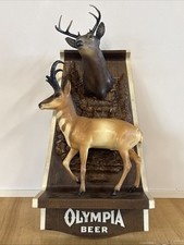 Rare Olympia Beer Breweriana Wall Sign with 3D Figure Plaque 2 Animal Mount picture