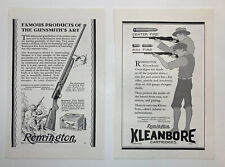 VINTAGE 1929 Print Ads ~ Remington Arms Company ~ Kleanbore Cartridges ~ Nitro X picture