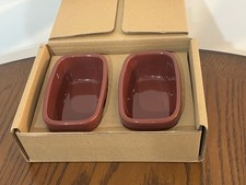 Longaberger Pottery Woven Traditions Dash Bowls Set Of 2 Paprika Nice picture