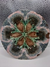 Antique Majolica ETRUSCAN Seaweed 7 In Plate Rare As Is Italy picture