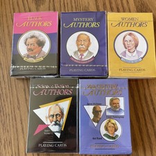1991 Whitehall Line Set Of 5 Authors Playing Cards New picture