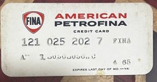 VTG 1965 AMERICAN PETROFINA Plastic Charge Card picture