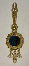 Antique Period Bronze FRENCH EMPIRE Both Hanging Or Hand Mirror - Reticulated picture