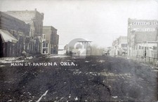 Ramona OK Oklahoma Main Street c1910 RPPC Photo Postcard COPY picture