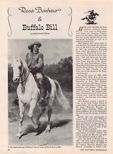 Buffalo Bill Paintings by Rosa Bonheur Circa 1889 Vintage Magazine Excerpt picture