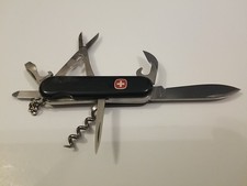 Wenger Black Sportsman Swiss Army Knife w/Locking Blade LL Bean Corkscrew Opener picture