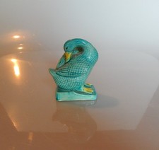 Japanese Turquoise Glaze Mud Duck Figurine Mid Century picture