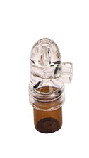 Plastic & Glass Amber Bullet Tobacco Snuffs | Small | Clear picture