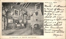 St. Louis World's Fair ME Maine Building Interior c1904 Vintage Postcard bhn picture
