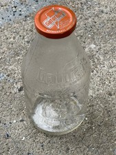 Vintage 1970s 1980s Gatorade Thirst Quencher 32 Oz Glass Bottle Orange Metal Cap picture
