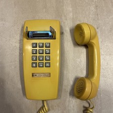 Vintage Western Electric 2554BMP Harvest Yellow Wall Phone Bell System 70s picture