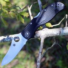 SPYDERCO STRETCH 2 LIGHTWEIGHT FOLDING KNIFE BLACK FRN VG10 STAINLESS C90PBK2 picture