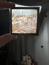 Antique Glass Magic Lantern Slide African Hunting Trophy Room Taxidermy c1900 picture