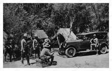 Santa Barbara California 1924 U.S. Army Fire Camp Standard Postcard picture