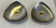 KIH Made In Hong Kong Pair Triangular Candle Holders 18/8 Stainless picture