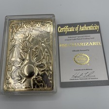 Pokemon CHARIZARD 23k Gold Plated trading cards Comes with COA NINTENDO  picture