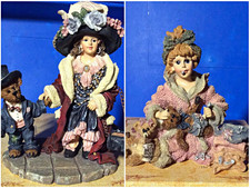 VTG Boyds Bears Yesterday's Child Dollstone Figurines Set of 2 w/ Boxes. picture